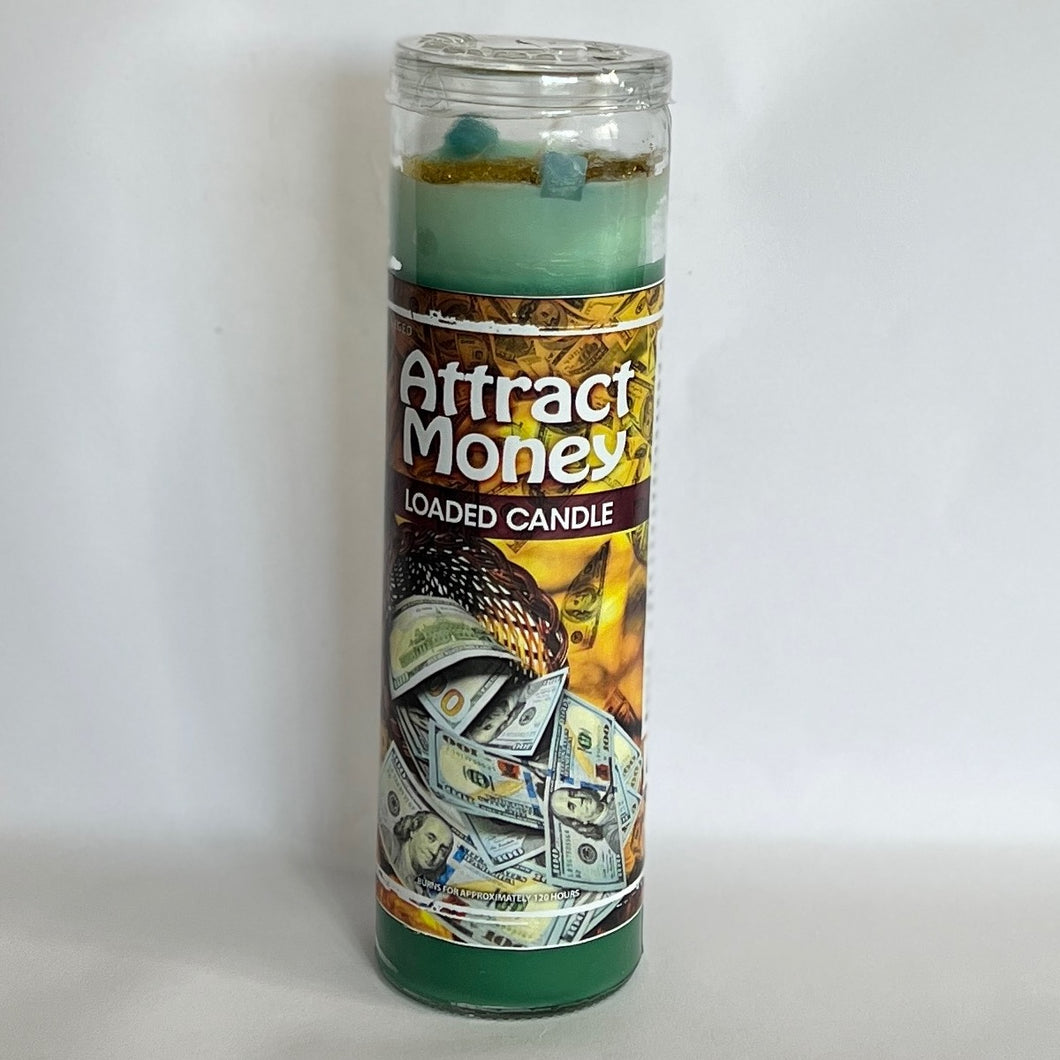Loaded Attract Money glass candle