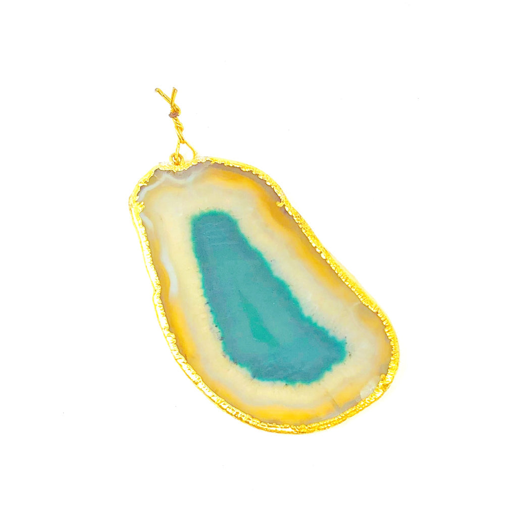 Agate Slice Pendant 5mm thick (asrtd colors)