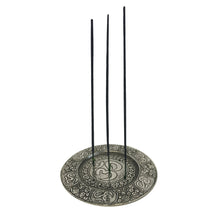 Load image into Gallery viewer, Aluminum Tibetan Incense Holder Om- 4.5'' Diameter