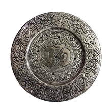 Load image into Gallery viewer, Aluminum Tibetan Incense Holder Om- 4.5'' Diameter
