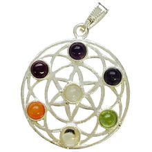 Load image into Gallery viewer, Flower of Life 7 Chakra Pendant(L)