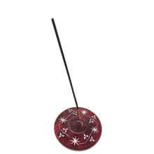 Load image into Gallery viewer, Stone Incense & Cone Burner Round Flower Red 4inch