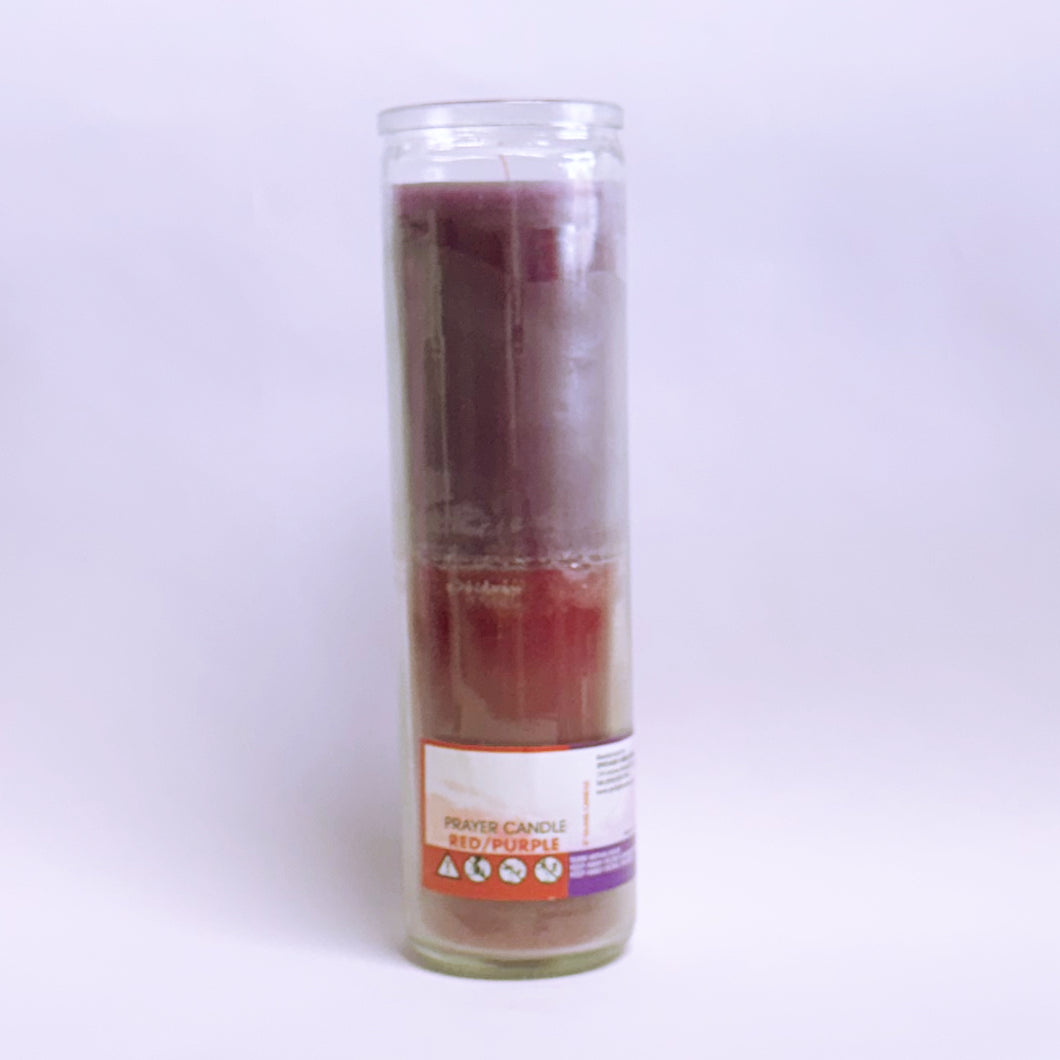 Red and Purple plain glass candle