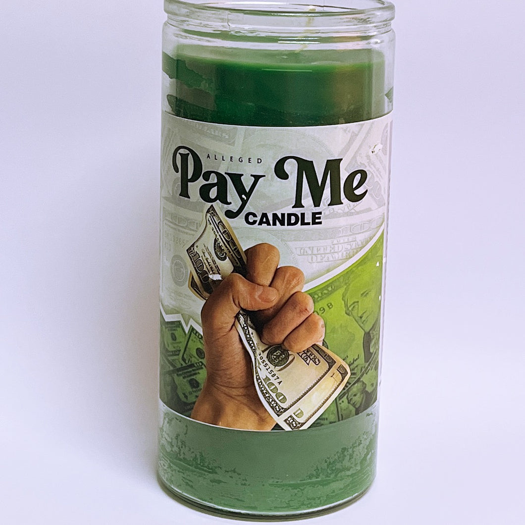 14 Days Pay Me glass candle