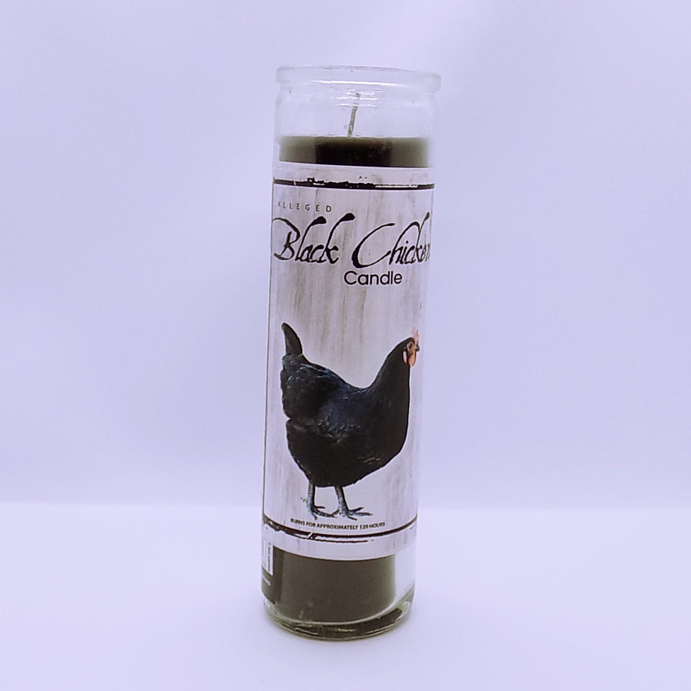 Black Chicken glass candle