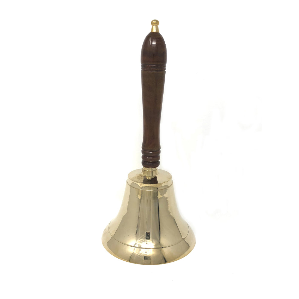 Brass Bell with Wooden Handle, School Bell, 12inch