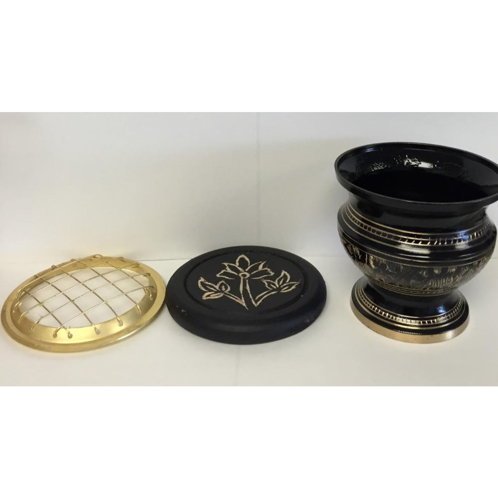 Brass Black Tall Screen Charcoal Burner