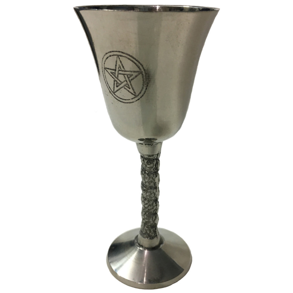 Brass Chalice Silver Finish 5inch (Pentacle)