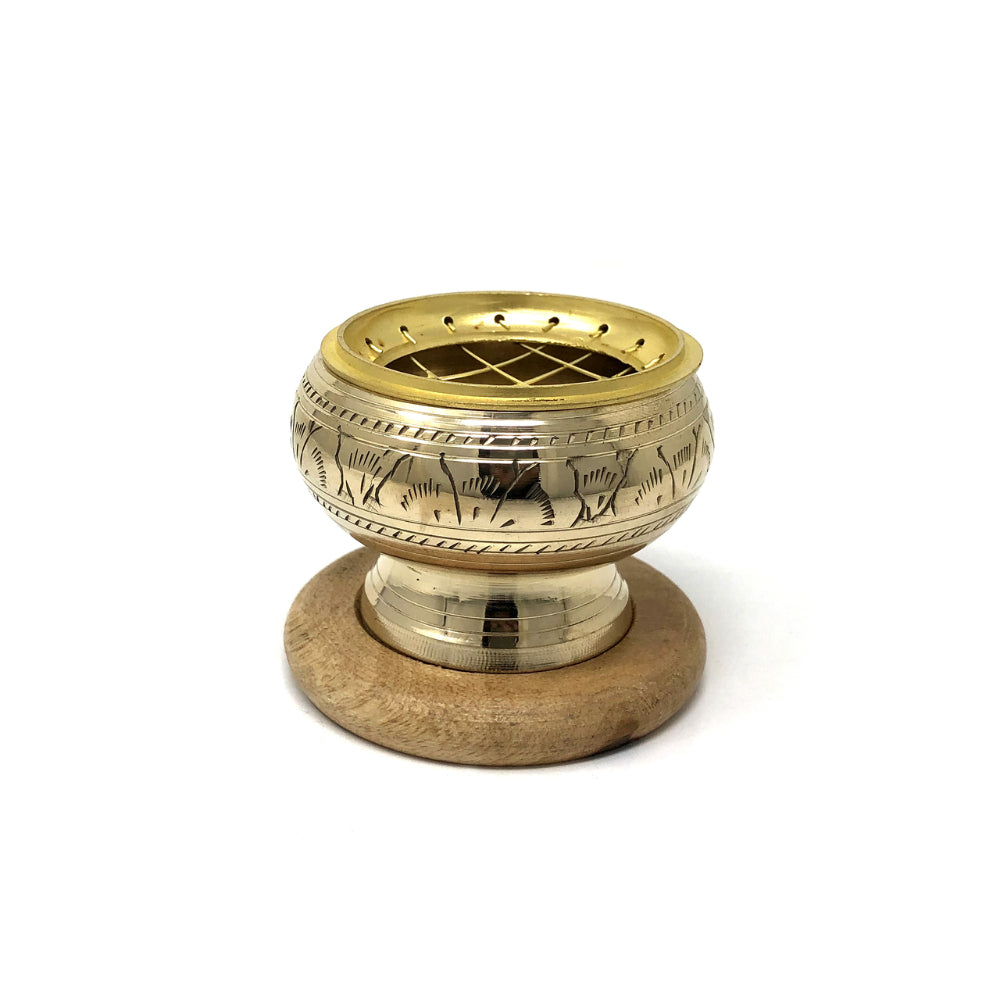 Brass Charcoal Burner with Coaster