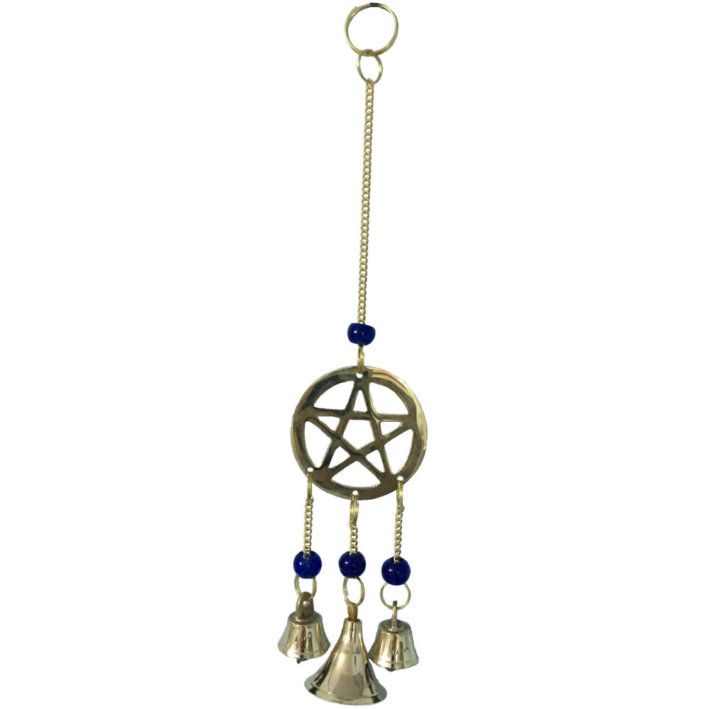 Brass Wind Chime with bells Pentacle