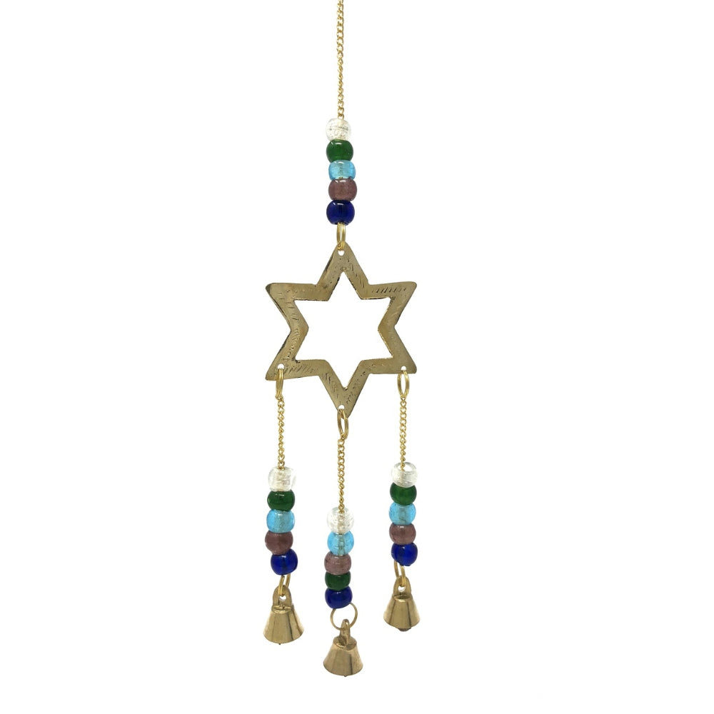 Brass Wind Chime with bells Star