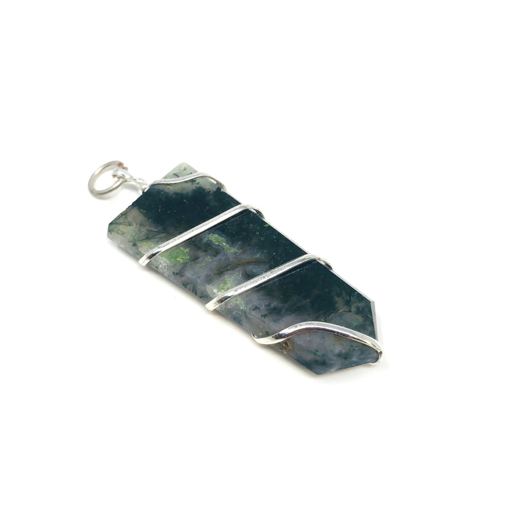 Flat Wire wrapped pendant Tree Agate