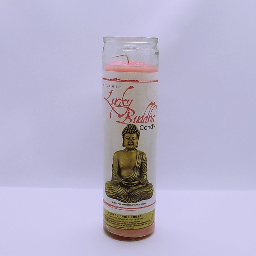 Lucky Buddha glass candle