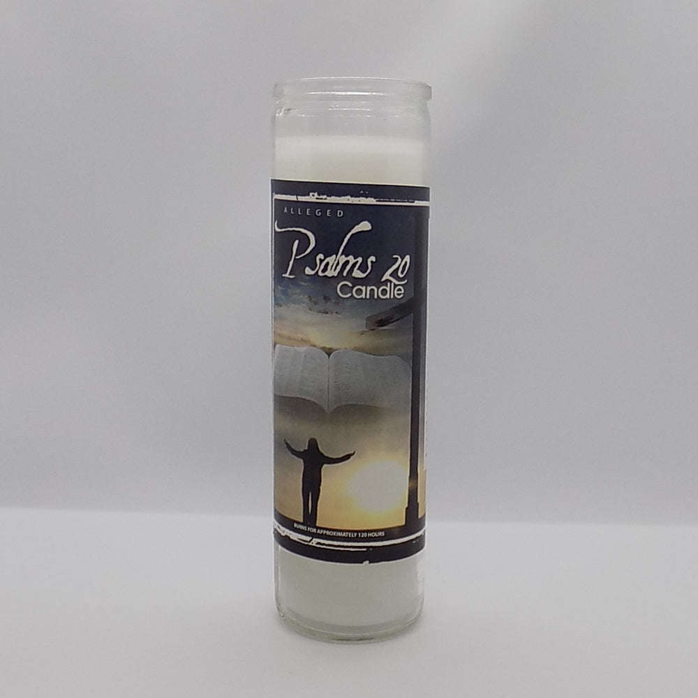 Psalm 20 glass candle