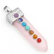 Load image into Gallery viewer, Rose Quartz Chakra Flat Pendant
