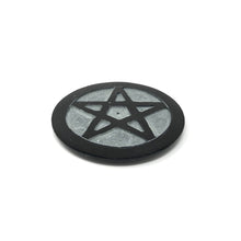 Load image into Gallery viewer, Stone Incense &amp; Cone Burner Round Pentacle 4inch

