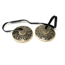 Load image into Gallery viewer, Tibetan Brass Cymbals 8 Lucky Symbols
