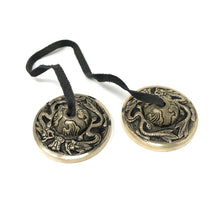 Load image into Gallery viewer, Tibetan Brass Cymbals, Dragon
