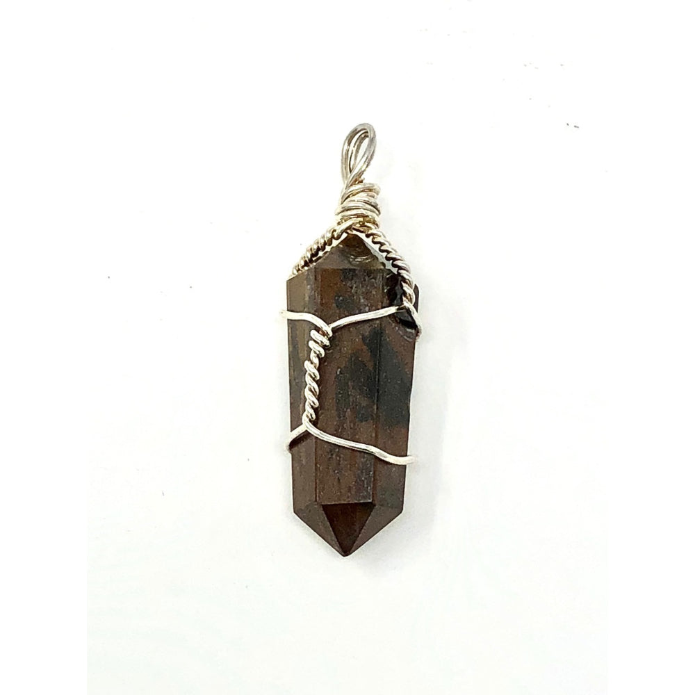Tiger Eye Pendant Wire Wrapped
