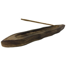 Load image into Gallery viewer, Wood Boat shaped Incense holder- 11 inch
