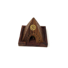 Load image into Gallery viewer, Wooden Pyramid Incense Cone Burner
