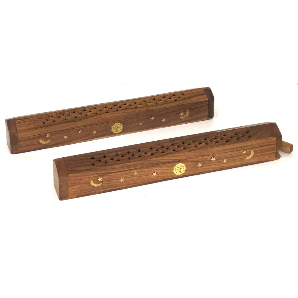 Wooden Slim Coffin Box 12'inch (Assorted )